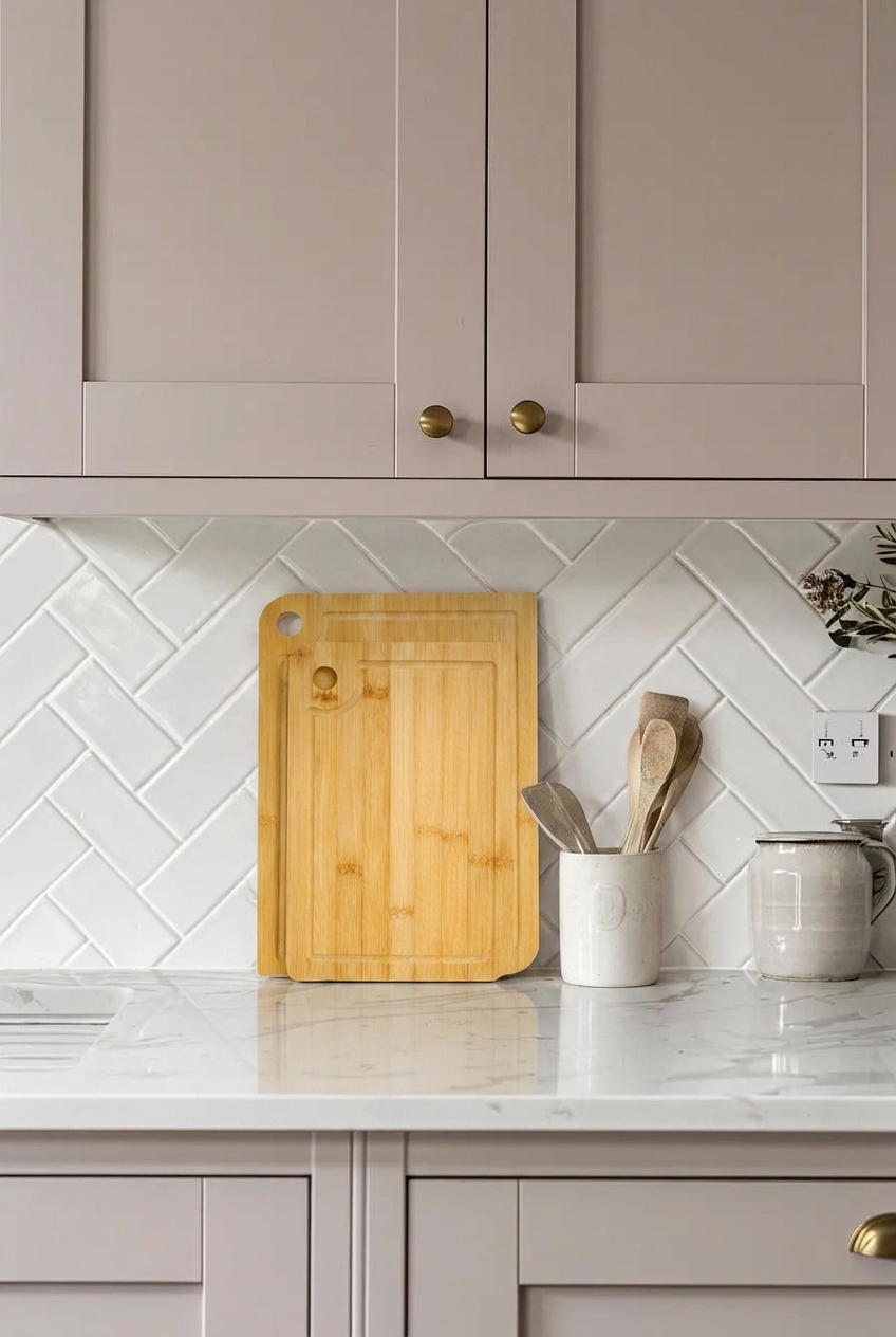 2'li Dikdörtgen Oluklu Bambu Kesme Tahtası Seti 22x32 cm & 18x28 cm – Saplı Doğal Bambu Kesme Panosu, Meyve Sebze Et Ekmek Doğrama ve Sunum Tahtası