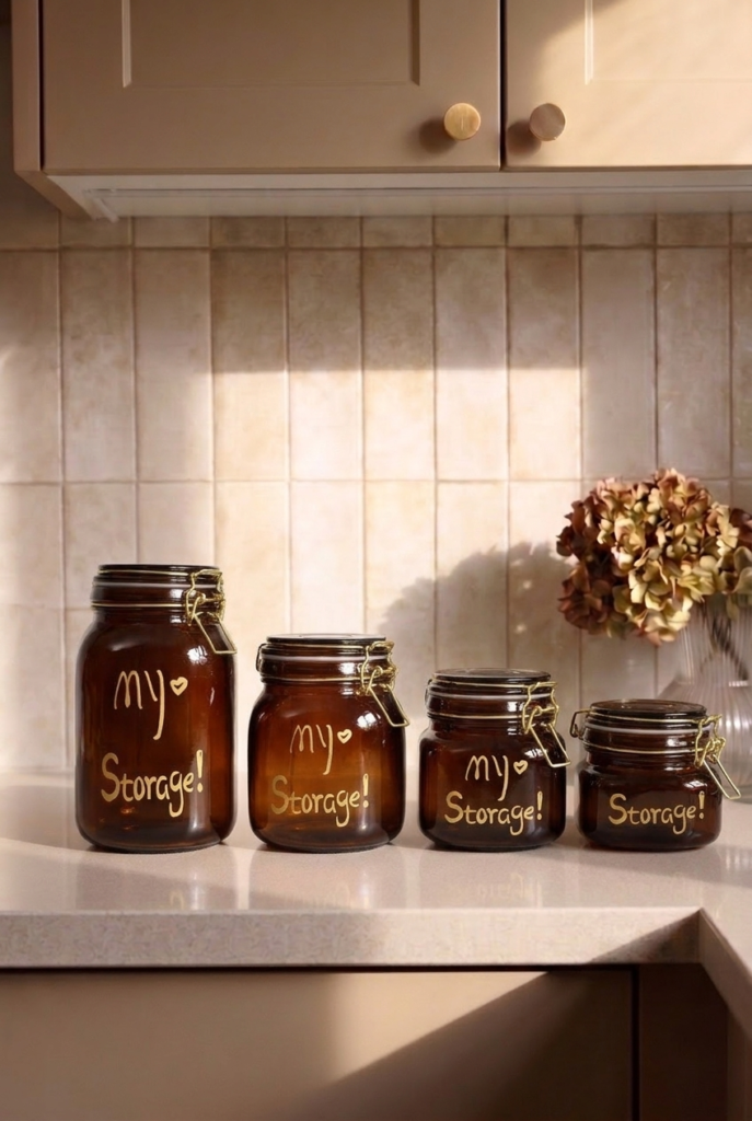 4'lü Kilitli Cam Kavanoz Seti 1500 ML + 1000 ML + 750 ML + 500 ML | Sızdırmaz Contalı Kapaklı | Kalın Cam Erzak Saklama Kavanozu | Paslanmaz Çelik Kilit Mekanizmalı Dekoratif Saklama Kabı