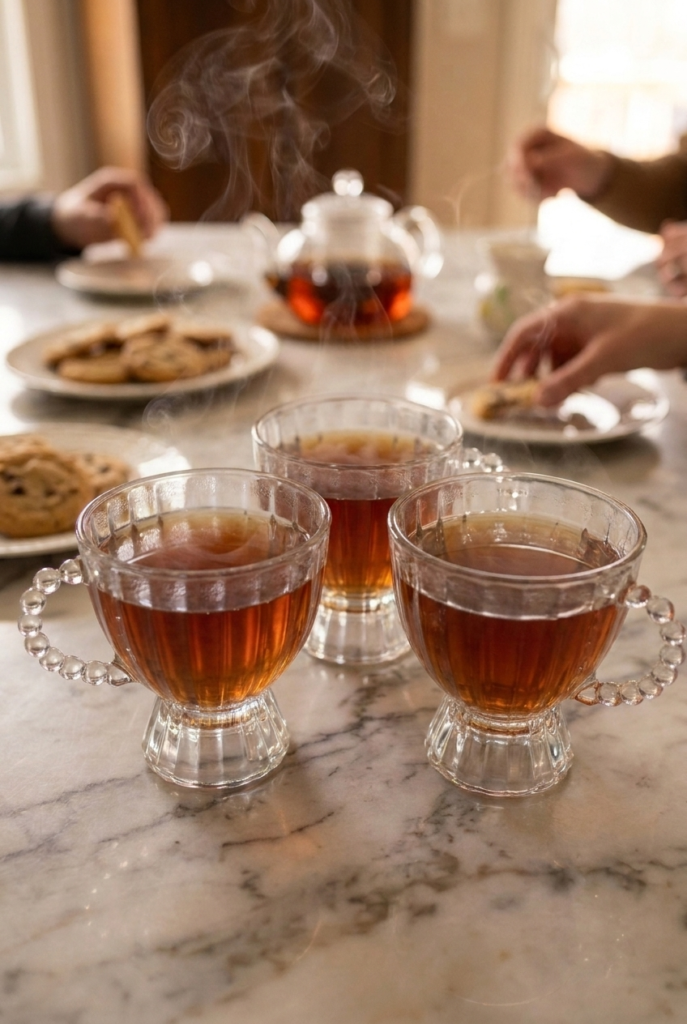 3'lü 180 ml Boncuk Kulplu Kristal Cam Kupa Seti Yuvarlak Kalın Cam Şeffaf Kahve Kupası – Dekoratif Çay, Latte, Cappuccino ve Türk Kahvesi Bardağı – 8,5 x 7,5 cm