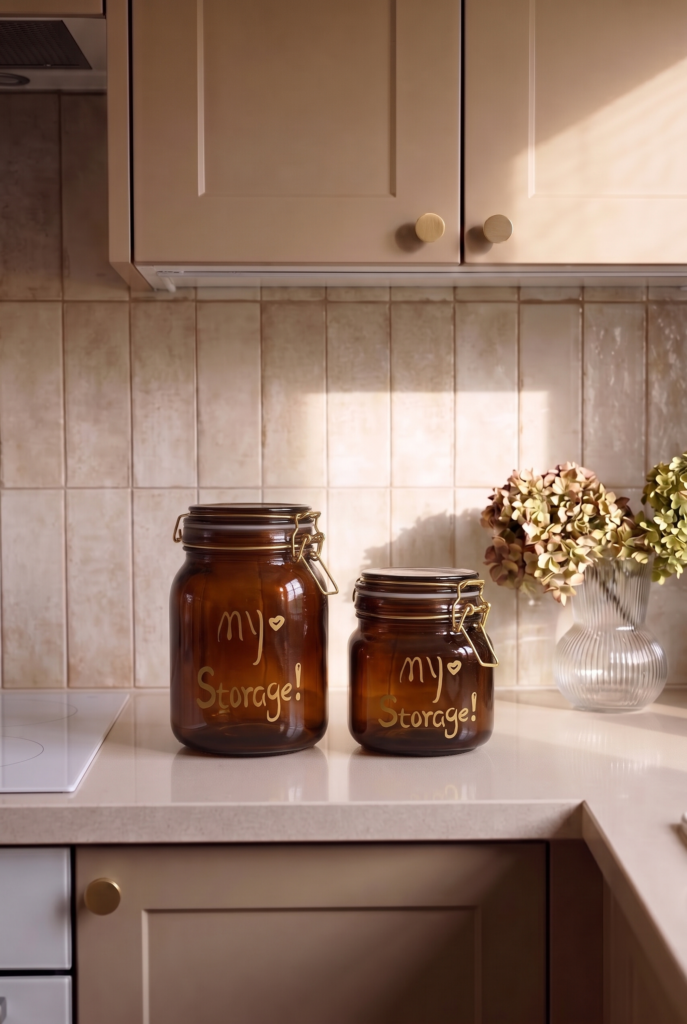 2'li Kilitli Cam Kavanoz Seti 1000 ML + 750 ML | Sızdırmaz Contalı Kapaklı | Kalın Cam Erzak Saklama Kavanozu | Paslanmaz Çelik Kilit Mekanizmalı Dekoratif Saklama Kabı