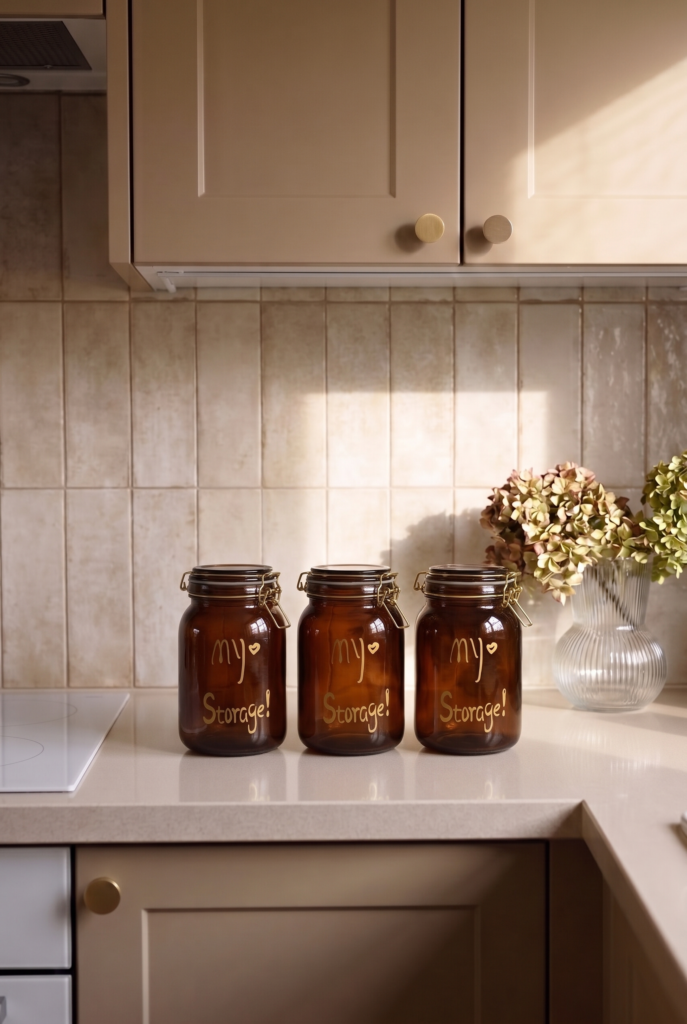 3'lü 1500 ML Kilitli Kapaklı Contalı Amber Cam Kavanoz Seti – Paslanmaz Çelik Mandallı Hava Geçirmez Kalın Cam Saklama Kavanozu – Kahve Çay Bakliyat Erzak Kavanozu 11,5x11,5x20 cm