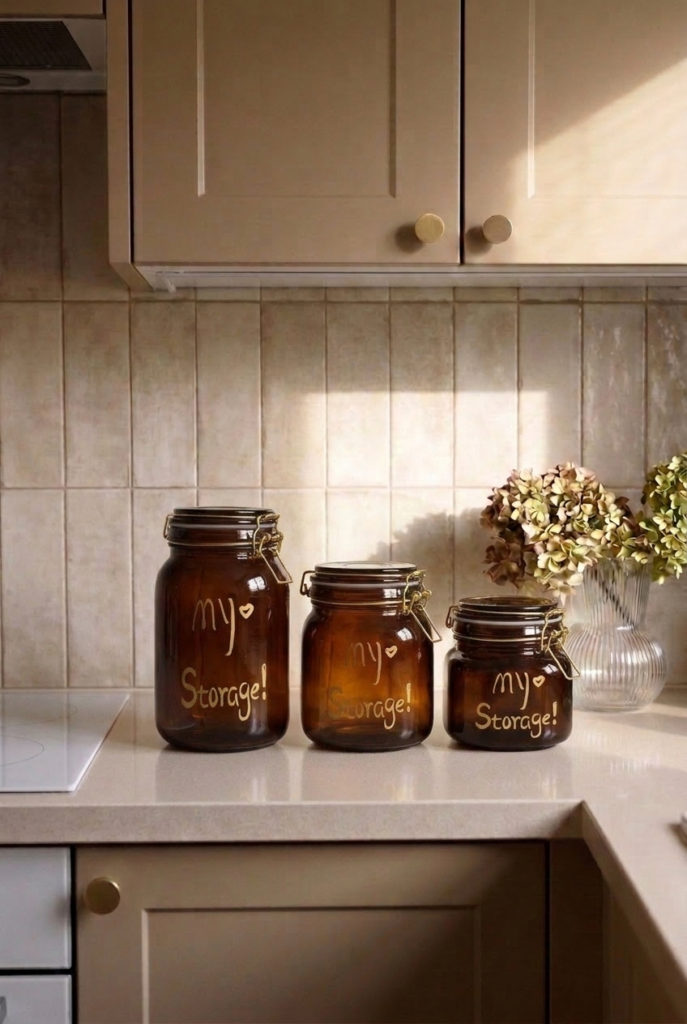 3'lü Kilitli Cam Kavanoz Seti 1500 ML + 1000 ML + 750 ML | Sızdırmaz Contalı Kapaklı | Kalın Cam Erzak Saklama Kavanozu | Paslanmaz Çelik Kilit Mekanizmalı Dekoratif Saklama Kabı