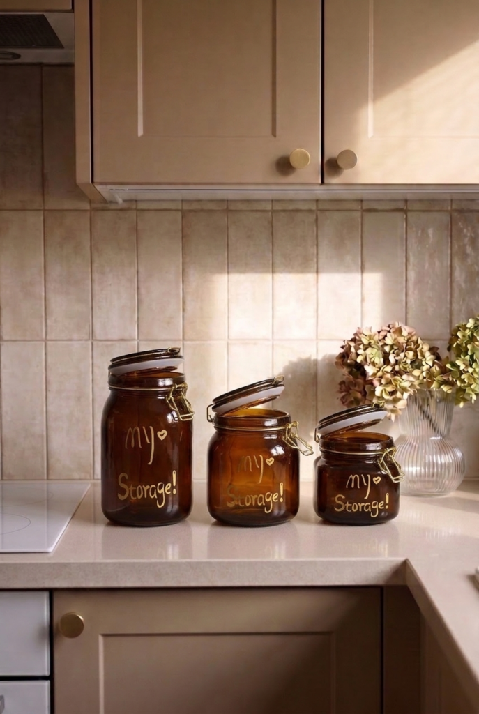 3'lü Kilitli Cam Kavanoz Seti 1500 ML + 1000 ML + 750 ML | Sızdırmaz Contalı Kapaklı | Kalın Cam Erzak Saklama Kavanozu | Paslanmaz Çelik Kilit Mekanizmalı Dekoratif Saklama Kabı