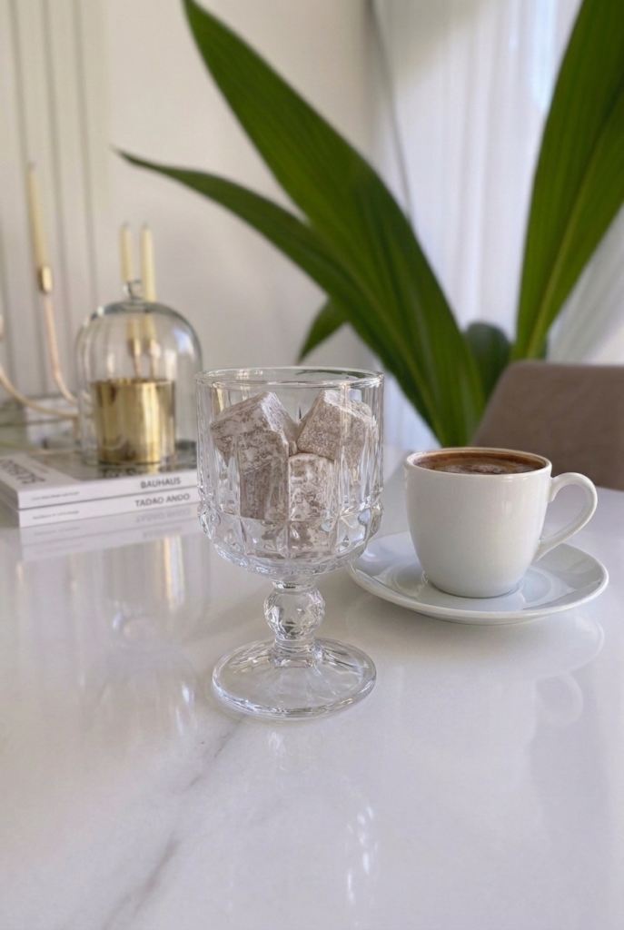 6'lı Kare Kristal Desenli Ayaklı Cam Lokumluk Kahve Yanı Sunumluk Seti – Kalın Cam Şeffaf İkramlık, Çikolatalık, Mini Tatlı Sunum Kasesi, Dekoratif Cam Sunumluk